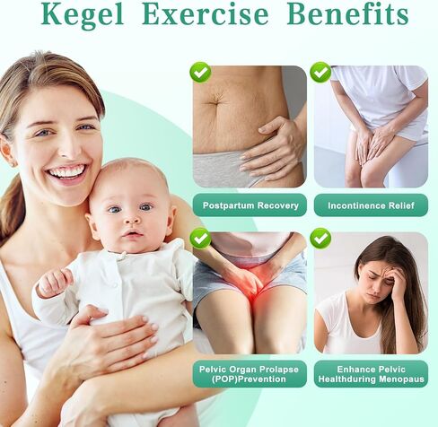 Pelvic Floor Exercise Devices, Rechargeable Kegel Exerciser Pelvic Floor Muscle Trainer Woman for Incontinence Stimulator, Bladder Control & Postpartum Recovery, Strengthens Deep Muscles in Kuwait