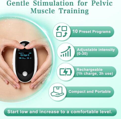 Pelvic Floor Exercise Devices, Rechargeable Kegel Exerciser Pelvic Floor Muscle Trainer Woman for Incontinence Stimulator, Bladder Control & Postpartum Recovery, Strengthens Deep Muscles in Kuwait