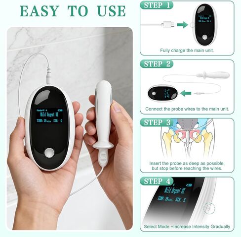 Pelvic Floor Exercise Devices, Rechargeable Kegel Exerciser Pelvic Floor Muscle Trainer Woman for Incontinence Stimulator, Bladder Control & Postpartum Recovery, Strengthens Deep Muscles in Kuwait