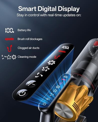 Cordless Vacuum Cleaner, 650W 55KPa 60Mins Vacuum Cleaners for Home, 8-in-1 Stick Vacuum with Charging Dock Station, Powerful Suction, Rechargeable, Versatile for Carpet, Hard Floor, Pet Hair in Kuwait