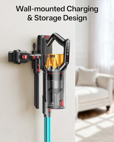 Cordless Vacuum Cleaner, 650W 55KPa 60Mins Vacuum Cleaners for Home, 8-in-1 Stick Vacuum with Charging Dock Station, Powerful Suction, Rechargeable, Versatile for Carpet, Hard Floor, Pet Hair in Kuwait