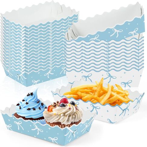 100 Pcs Sage Green Paper Food Trays Paper Gold Polka Dots Tray for Gift Giving Sage Green Scalloped Food Serving Boat Disposable Trays for Wedding Baby Shower Decorations in Kuwait