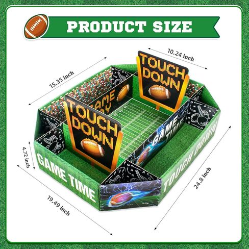 صينية طعام لمستلزمات حفلات كرة القدم - ملعب كبير للوجبات الخفيفة مقاس 25 × 20 بوصة، صينية تقديم لحفلات السوبر بول - ديكورات حفلات كرة القدم مع عرض الطعام ليوم اللعبة in Kuwait