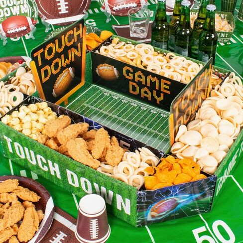 صينية طعام لمستلزمات حفلات كرة القدم - ملعب كبير للوجبات الخفيفة مقاس 25 × 20 بوصة، صينية تقديم لحفلات السوبر بول - ديكورات حفلات كرة القدم مع عرض الطعام ليوم اللعبة in Kuwait