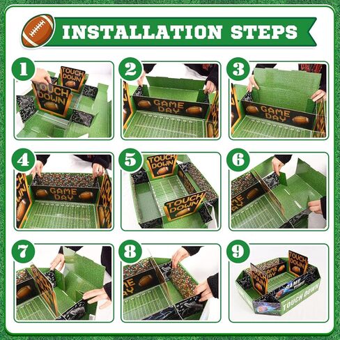 صينية طعام لمستلزمات حفلات كرة القدم - ملعب كبير للوجبات الخفيفة مقاس 25 × 20 بوصة، صينية تقديم لحفلات السوبر بول - ديكورات حفلات كرة القدم مع عرض الطعام ليوم اللعبة in Kuwait