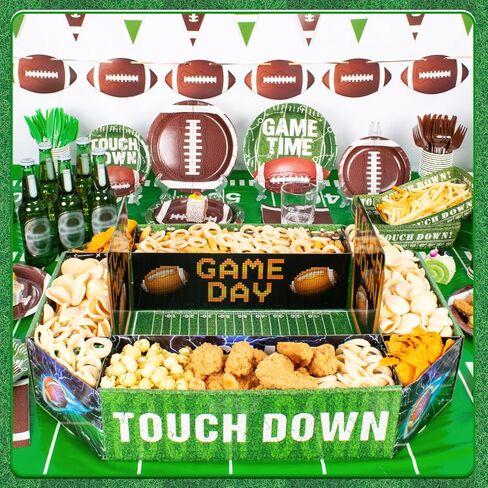 صينية طعام لمستلزمات حفلات كرة القدم - ملعب كبير للوجبات الخفيفة مقاس 25 × 20 بوصة، صينية تقديم لحفلات السوبر بول - ديكورات حفلات كرة القدم مع عرض الطعام ليوم اللعبة in Kuwait