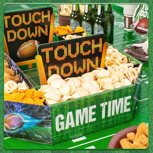 صينية طعام لمستلزمات حفلات كرة القدم - ملعب كبير للوجبات الخفيفة مقاس 25 × 20 بوصة، صينية تقديم لحفلات السوبر بول - ديكورات حفلات كرة القدم مع عرض الطعام ليوم اللعبة in Kuwait