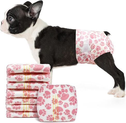 Dono Dog Diapers Female, Disposable Doggie Diapers, Super Absorbent Puppy Diapers with Adjustable Tail Hole, Wetness Indicator for Cats Doggy in Heat Period, XX-Small, 16 Count in Kuwait
