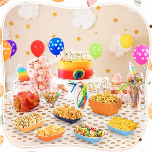 100Pcs Blue Dog Birthday Party Supplies Orange Bluey Plates Paper Food Boats 2lb Paper Food Trays Colorful Disposable Serving Tray Bluey Plates Taco Nacho Boats for Blue and Orange Party Decorations in Kuwait