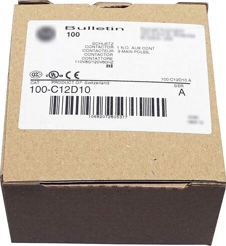 100-C12D10 100-C موصل IEC، 12 أمبير، 110/120 فولت تيار متردد، ملف 50/60 هرتز، 1 NO. 0 نورث كارولاينا، محطات المسمار in Saudi Arabia
