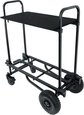 حزمة Rockville Rock Cart Pro: سيارة نقل دوارة لمعدات DJ بسعة 700 رطل، ملحق رف عربة التسوق، رف علوي/مرفق طاولة، عنصرين in Saudi Arabia