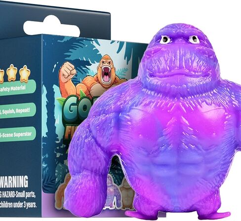 3 عبوة غوريلا ضغط الإجهاد التخفيف من الإغاثة - راحة القلق ناعمة للأطفال والكبار ، القرد اسفنجي متعة تململ لعبة الحسية للاسترخاء والتركيز ، تفضل الحفلات للأطفال. in Kuwait