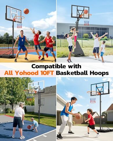 Yohood 18" Basketball Rim, Heavy Duty Solid Steel Rim for Wall Mount & Hoop Replacement, Double Spring Basketball Rim with All Weather Net, More Compatible Multi-Hole Design in Kuwait