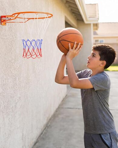 Yohood 18" Basketball Rim, Heavy Duty Solid Steel Rim for Wall Mount & Hoop Replacement, Double Spring Basketball Rim with All Weather Net, More Compatible Multi-Hole Design in Kuwait