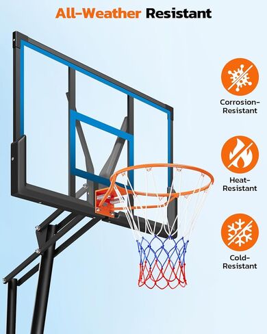 Yohood 18" Basketball Rim, Heavy Duty Solid Steel Rim for Wall Mount & Hoop Replacement, Double Spring Basketball Rim with All Weather Net, More Compatible Multi-Hole Design in Kuwait
