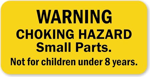 SmartSign (750/Pack) Warning Choking Hazard Small Parts Not for Children Under 8 Years Labels in Dispenser Box, 0.5 x 1 inch, Semi-Gloss Paper Stickers with Permanent Adhesive, Yellow/Black, USA-Made in Saudi Arabia