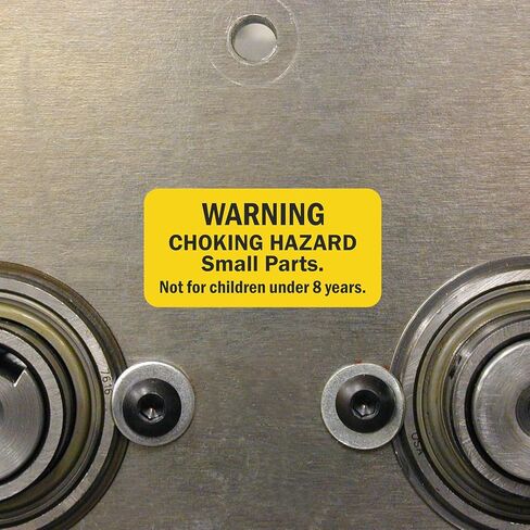 SmartSign (750/Pack) Warning Choking Hazard Small Parts Not for Children Under 8 Years Labels in Dispenser Box, 0.5 x 1 inch, Semi-Gloss Paper Stickers with Permanent Adhesive, Yellow/Black, USA-Made in Saudi Arabia