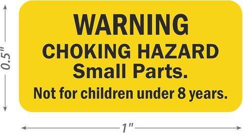 SmartSign (750/Pack) Warning Choking Hazard Small Parts Not for Children Under 8 Years Labels in Dispenser Box, 0.5 x 1 inch, Semi-Gloss Paper Stickers with Permanent Adhesive, Yellow/Black, USA-Made in Saudi Arabia