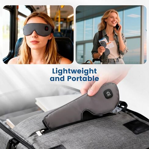 Cordless Heated Mask for Dry Eyes, Light Blocking Sleeping Mask, Warm Compresses Electric Heating Pad for Stye Treatment, Blepharitis, Sinus, Migraine - Gifts for Women and Men (Grey) in Saudi Arabia