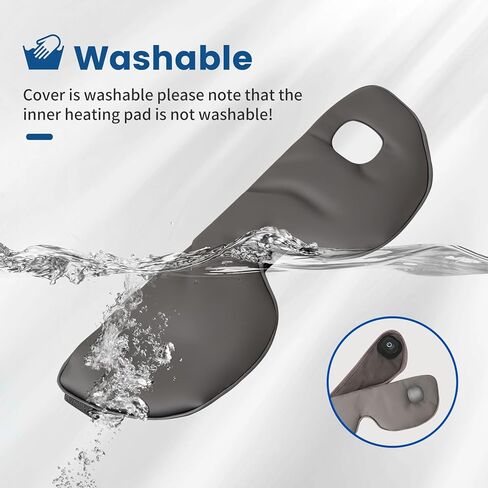 Cordless Heated Mask for Dry Eyes, Light Blocking Sleeping Mask, Warm Compresses Electric Heating Pad for Stye Treatment, Blepharitis, Sinus, Migraine - Gifts for Women and Men (Grey) in Saudi Arabia