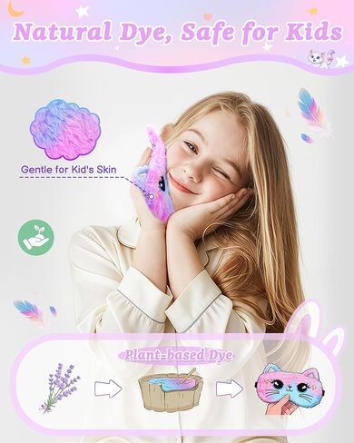 3 Pcs Cute Animal Kids Sleep Mask, 100% Blackout Eye Masks for Girls, Soft & Comfortable Plush Eye Covers with Adjustable Strap for Sleeping, Travel, Home, Party (Unicorn/Cat/Bunny) in Kuwait