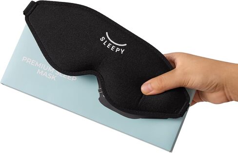 قناع نوم ثلاثي الأبعاد من GLOWCO، قناع عين محيطي للنوم - تعتيم بنسبة 100%، ضغط صفر، حزام قابل للتعديل، غطاء عين يحجب الضوء للنوم الجانبي والنوم الخلفي، السفر، الرجال والنساء in Kuwait