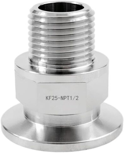 محول ذكر من الفولاذ المقاوم للصدأ KF-25 إلى NPT، وشفة ISO-KF NW-25 إلى محول تركيب الأنابيب الملولبة (1/2 بوصة NPT) in Kuwait