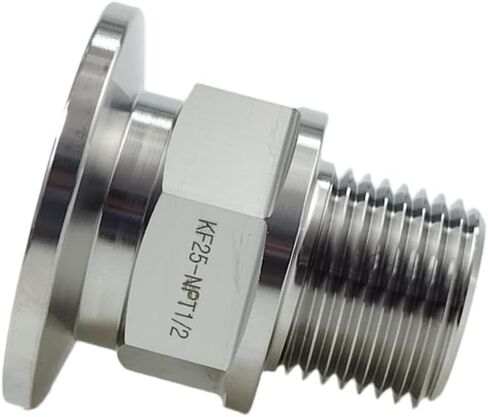 محول ذكر من الفولاذ المقاوم للصدأ KF-25 إلى NPT، وشفة ISO-KF NW-25 إلى محول تركيب الأنابيب الملولبة (1/2 بوصة NPT) in Kuwait