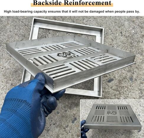 Stainless Steel Floor Drain Grate - Versatile Metal Drainage Cover for Indoor & Outdoor Use, 8-24 Inch Square/Rectangle, Storm Sewer Grating System (50x30x3cm) in Kuwait