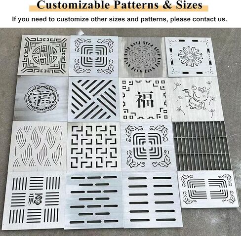 Stainless Steel Floor Drain Grate for Inside/Outside, 8-24 Inch Square/Rectangle Storm Sewer Drain Cover, Durable Drainage Channel Grating System (60x60x3cm/23.6x23.6x1.2in) in Kuwait