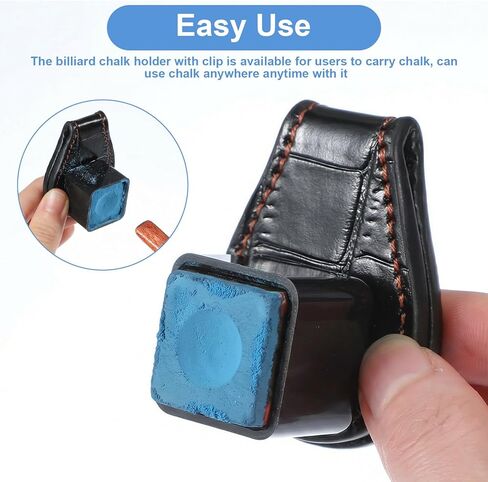 Prasacco Pool Chalk Holder Pool Cue Chalk Holder Magnetic Leather Pocket Clip Snooker Billiard Accessories in Saudi Arabia