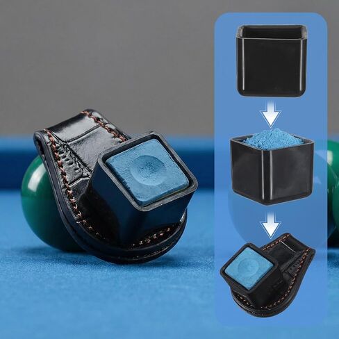 Prasacco Pool Chalk Holder Pool Cue Chalk Holder Magnetic Leather Pocket Clip Snooker Billiard Accessories in Saudi Arabia