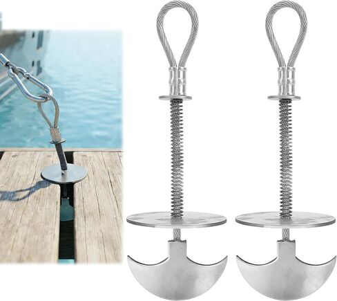 Trailer Deck Dock Anchors Between Boards - 1500LB Break Strength - 304 Stainless Steel Quick Tie Down Anchors Deck Anchor Pegs Easy to Move for Boards & Outdoor Camping Canopy Tent Anchors in Saudi Arabia