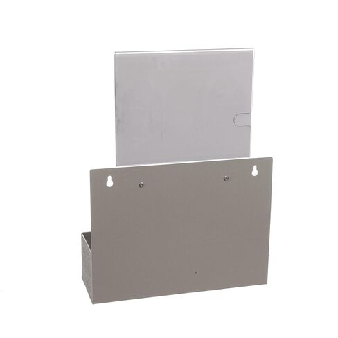 Infection Prevention Station: Holds 1 Bottle, 1-2 Boxes Tissue or 1 Glove Box, & canisters. 11x 8.5" Sign Holder w/Signage. Keyholes to Wall Mount, on Counter or Bowman® Floor Stand Quartz Beige ABS in Kuwait