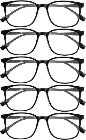 JOLISU 5-Pack Ultra-Light Slim Frames Reading Glasses for Women - Readers for Women, Spring Hinges and Blue Light Protection in Kuwait