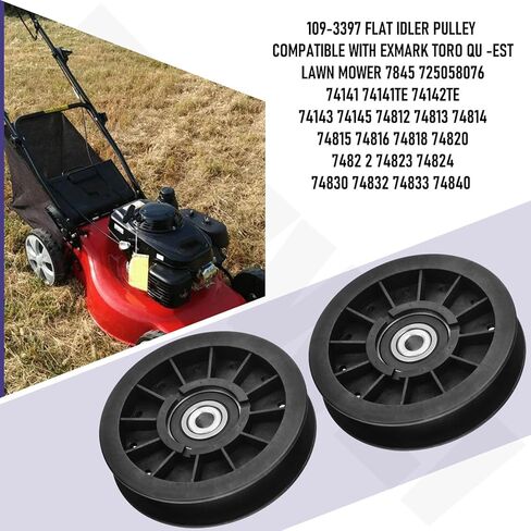 2 حزمة 109-3397 بكرة المهمل المسطحة المتوافقة مع Exmark Toro Quest 74812 74815 74820 74914 74813 74822 74824 74823 جزازة العشب، استبدال 280-511 in Kuwait