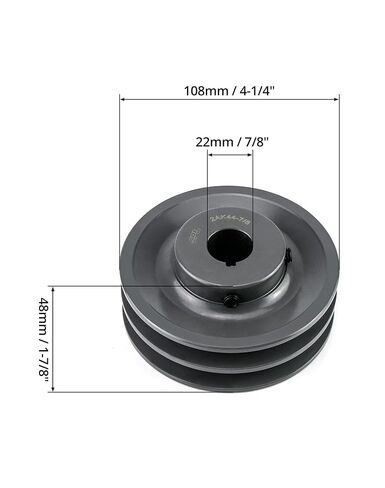 QWORK Double Groove Web Sheaves, 4.25"OD 7/8" Bore V-Belt Sheave for V-Belt, 2AK4478 in Saudi Arabia