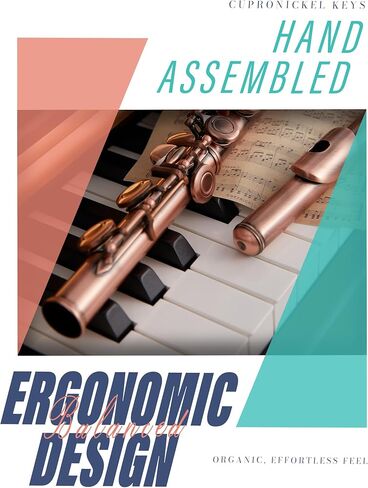 AKLOT Closed-Hole Concert C Flute: Flute Instrument with 16 Keys, Offset G, Smooth Cupronickel Keys, Air-Tight Pads, Include Stylish Leather Hard Case, Cleaning Kit, Stand, Gloves (LUM-CE) in Kuwait