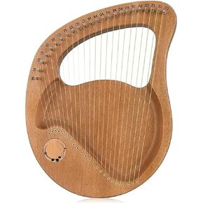 24-String Lyre Harp, Solid Mahogany Wood, for Beginners, Adults, Children's Music Lover, with Tuning Binder, Replacement String and Musical Tutorial(C) in Kuwait