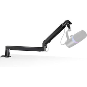 Low Profile Mic Arm, Cable Management Microphone Boom Arm, Full Aluminum Adjustable Mic Stand with Desk Clamp, 360°Rotatable Heavy Duty Microphone Stand for Streaming, Podcasting, Recording in Kuwait