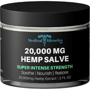 Medical Miracles NEW Hemp Salve Super Intense Strength 20,000 MG. Ideal for HIPS, Joints, Neck, Back, Elbows, Fingers, Hands, and Knees. in Kuwait