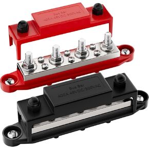 RVBOATPAT Upgrade 275A 12V Bus Bar Battery Power Distribution Block Car Audio 12 Volt DC Busbar 4 x 3/8" Posts 6 x #8 Screws for Marine Automotive RV and Solar Wiring in Saudi Arabia