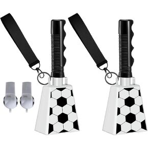 أجراس البقر الكبيرة والمقابض، 2 عبوة من أجراس البقر للمناسبات الرياضية، أجراس البقر مقاس 10 بوصة لصانعي الضوضاء العالية، أجراس الهتاف، صانعي الضوضاء لكرة القدم، ألعاب البيسبول، ملاعب مدرسة التخرج، أبيض in Kuwait