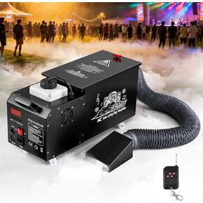 آلة ضباب منخفضة تعتمد على الماء، آلة ضباب أرضي بقدرة 1800 وات مع جهاز تحكم لاسلكي، DMX 512 وتحكم يدوي | يستبدل آلات الثلج الجاف الضخمة | حجم صغير للهالوين، وحفلات الزفاف، ومسرح دي جي، وما إلى ذلك. in Kuwait