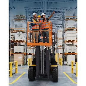 قفص أمان للرافعة الشوكية 36 بوصة × 36 بوصة، 1800 رطل كحد أقصى. سلة رجل الرافعة الشوكية ذات 4 عجلات، منصة عمل رافعة شوكية جوية من الفولاذ الثقيل لرفع اللودر in Kuwait