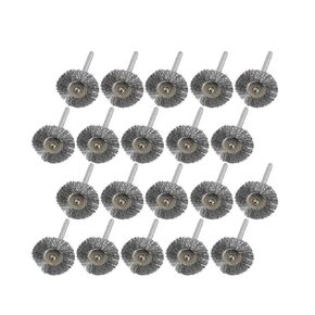 مجموعة فرشاة عجلة أسلاك الفولاذ المقاوم للصدأ 3.0 ملم فرشاة سلك شانك أداة دوارة (20 قطعة) in Kuwait