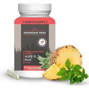 Mountain Peak Nutritionals Aller G Plus - Respiratory, Sinus, & Seasonal Allergy Support - w/Bromelain & Stinging Nettle - Promotes Healthy Immune Function (90 Vegetarian Capsules) in Kuwait