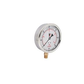Valley Industries 40 Series 4" 60 PSI Pressure Gauge - Dual Scale, Brass Bottom Mount, Stainless Steel Case, Glycerin Filled in Kuwait