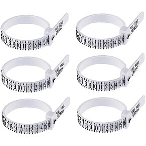 Veemoon 6pcs Ring Measurement Tool Finger Ruler for Accurate Durable and Long Lasting Gauge for Jewelry White in Kuwait