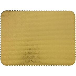 O'Creme Gold-Top Scalloped Rectangular Cake and Pastry Board 3/32 Inch Thick, 17 Inch x 25 Inch (Full-Sheet Size) - Pack of 10 in Kuwait